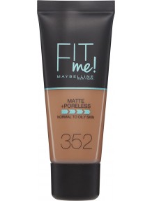 2 X Maybelline Fit Me Matte & Poreless Foundation - 352 Truffle (2 Pack)
