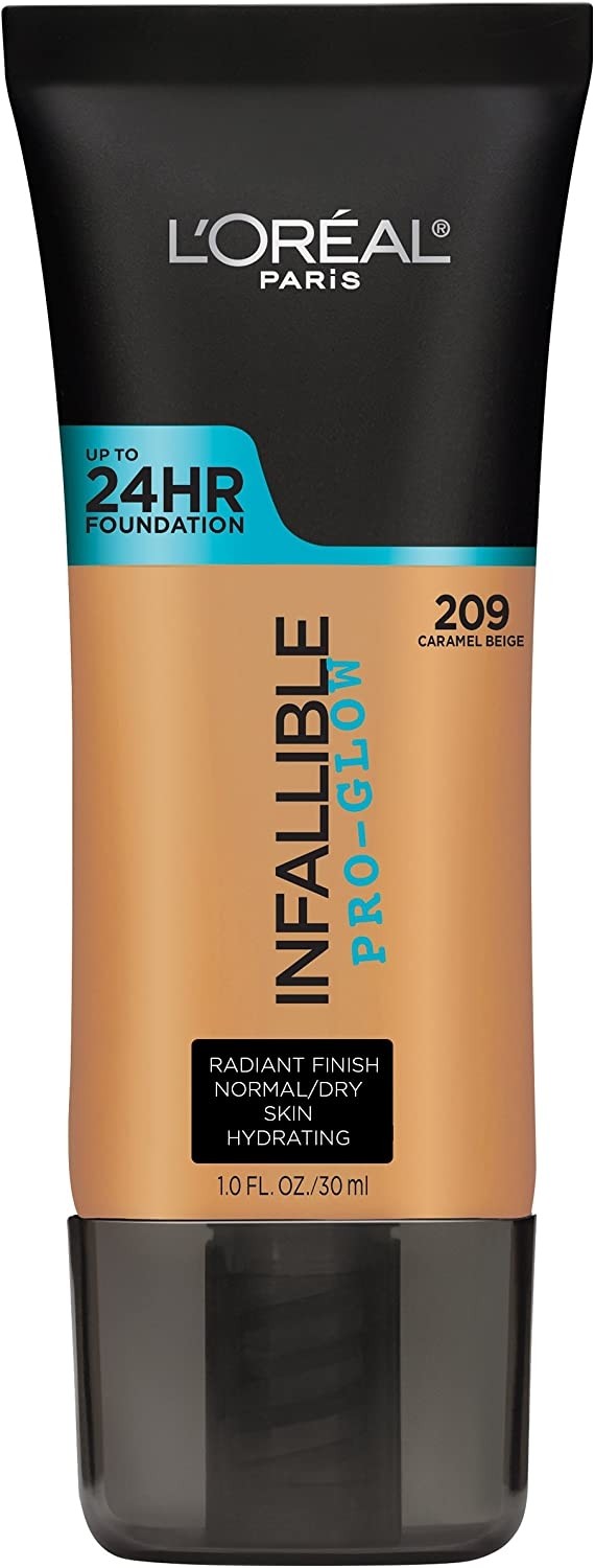 L'Oreal Paris Infallible Pro Glow Longwear Foundation - 209 Caramel Beige, 30 ml
