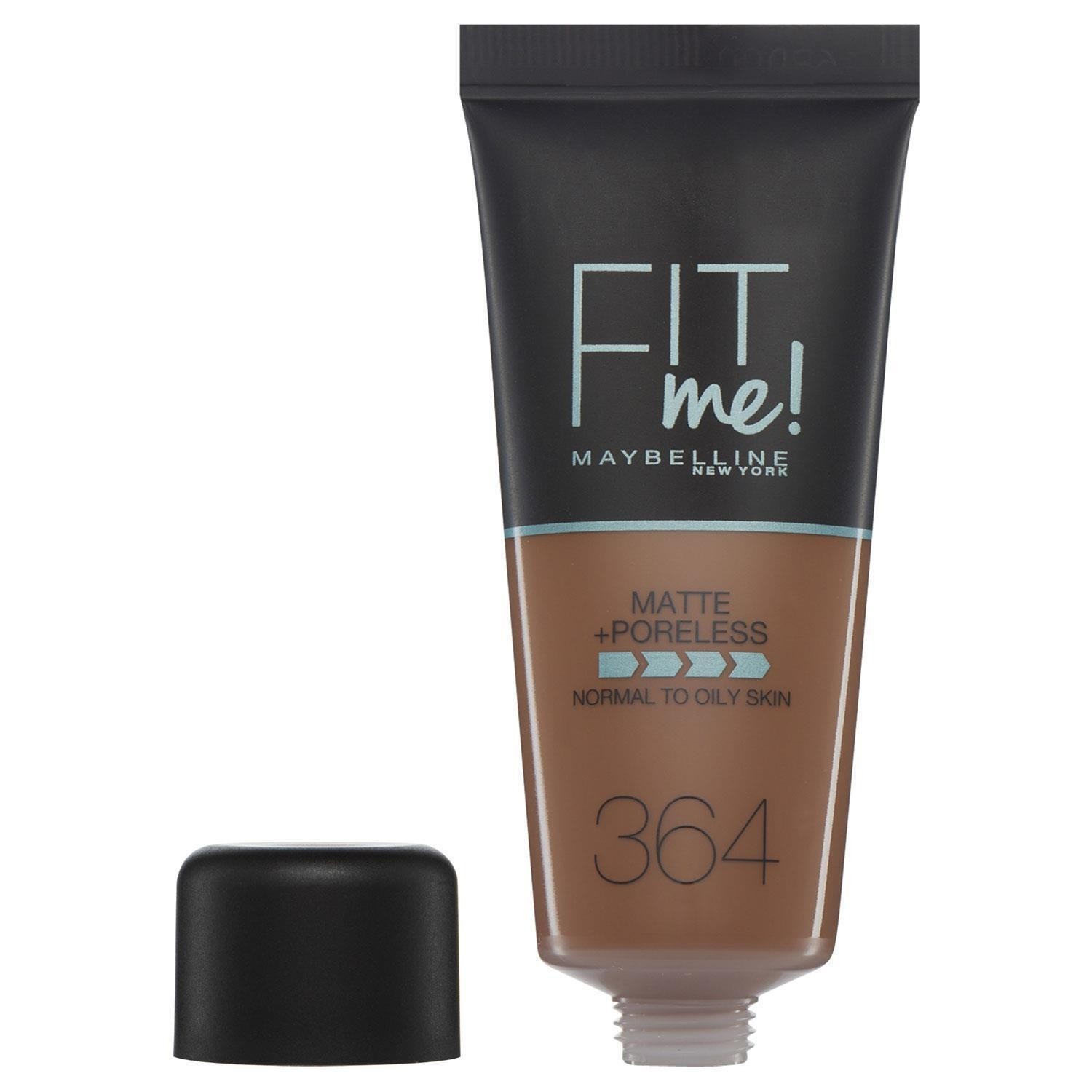 2 X Maybelline Fit Me Matte & Poreless Foundation - 364 Deep Bronze (2 Pack)