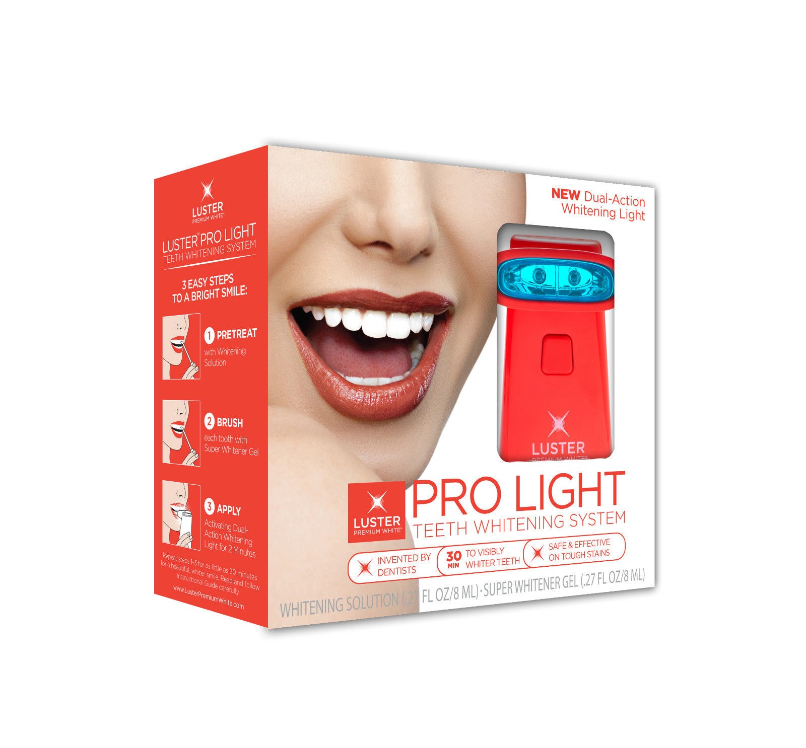 Luster Pro Light Teeth Whitening System With Dual-Action Whitening Light